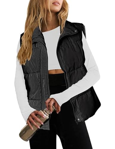 Zeagoo Women Puffer Vest Lightweight Stand Collar Sleeveless Winter Warm Zip Up Padded Outerwear Jackets with Pockets S-XXL - Image 1