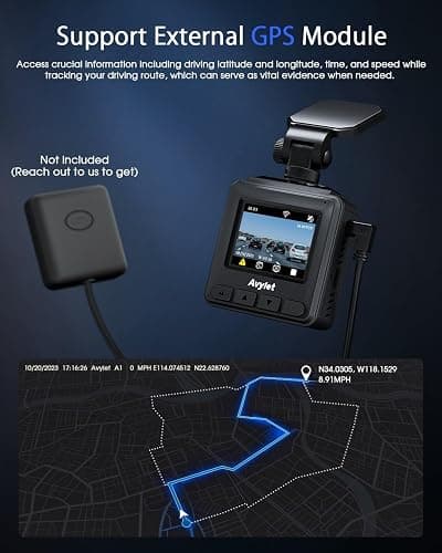 Dash Cam WiFi 2K, Car Camera with APP, External GPS, 1.5'' IPS Screen, Front Dash Camera for Cars, Mini Dashcams, WDR Night Vision, 24H Parking Monitor, Loop Recording, G-Sensor thumbnail 4