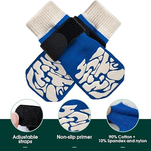 Kuoser Dog Socks for Hardwood Floors, Anti Slip Dog Dog Recovery Boot to Prevent Licking Paws, Grippers for Senior Dogs, Non Slip Paw Protectors for Small Medium Large Dogs thumbnail 4