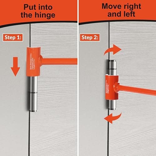 dirnatel Hinge Gap Adjustment Wrench Tool Set, Upgraded 0.55-0.98 Inch Door Hinge Repair Spanner Key for Round Bolt Standard Gauge with 4-way Multi-Functional Utilities Key, Orange thumbnail 4