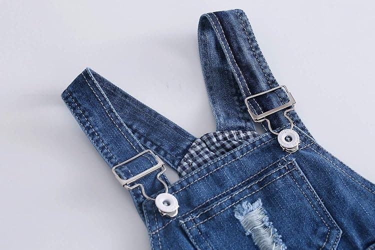 KIDSCOOL SPACE Baby Boy Girl Jean Overalls,Toddler Ripped Denim Cute Workwear thumbnail 7