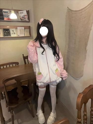 Pokn Y2k Zip Up Hoodie Women Bunny Ear Long Sleeve Hoodies Harajuku Cutecore Jojifuku Kawaii Sweatshirt Shoujo Clothes thumbnail 6