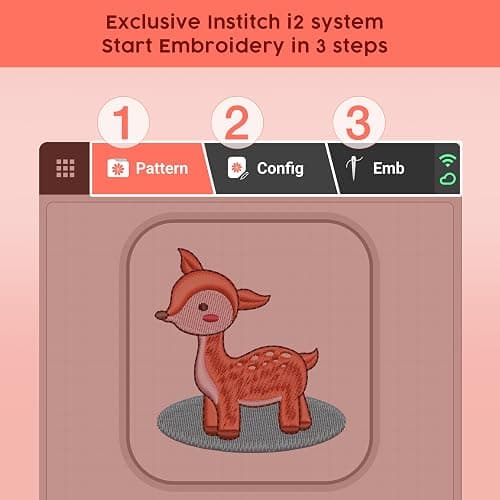 Poolin EOC05 Embroidery Machine Maximum Embroidery Area 4x9.25inch, 7 Inch Touch Screen Comes with WiFi Design Transfer, Includes All Accessories Supplies and Training for Beginners thumbnail 5