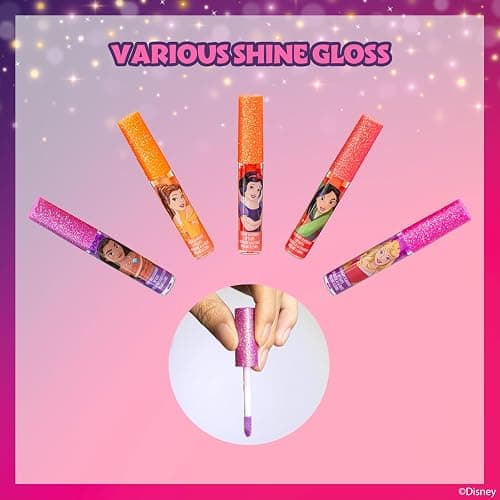 Disney Princess 12 Piece Plant Based Lip Gloss, Girls Party Favors, First Makeup Set for Girl, Perfect for Parties, Sleepovers, and Birthday Gifts, Ages 3+, by Townley Girl thumbnail 6