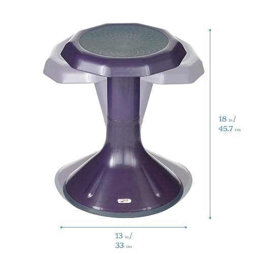 ECR4Kids ACE Active Core Engagement Wobble Stool, 18-Inch Seat Height, Flexible Seating, Eggplant | Durable plastic, GREENGUARD Gold Certified, 13 years +, 220 lb capacity, fully assembled, flexible seating for classroom use thumbnail 3