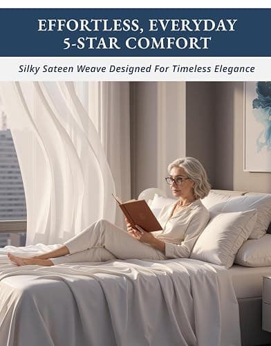LANE LINEN 100% Egyptian Cotton Full Size Bed Sheets, Soft & Comfy Luxury Hotel Style Thick Full Size Sheets, Fully Elasticized Reinforsed Seams No Pill Natural Cooling - White Sheets thumbnail 5
