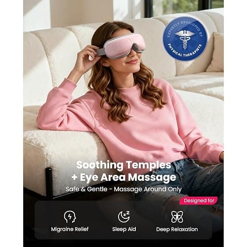 BOB AND BRAD Eye Massager FSA Eligible/HSA Eligible, EyeOasis 2 Temple Massager with Heat, Smart Eye Mask for Migraine with BT Music, Reduce Dry Eyes Improve Sleep, Christmas Gifts for Women Mom Wife thumbnail 2