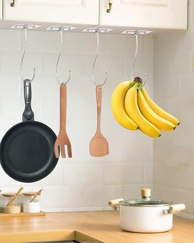 Banana Hook for Hanging Heavy-Duty 15Ib(Max) 2 Pack, Folding Banana Hanger Under Cabinet, Banana Holder Self Adhesive Traceless Clear for Keep Fresh & Kitchen Space Saving（16cm） thumbnail 7