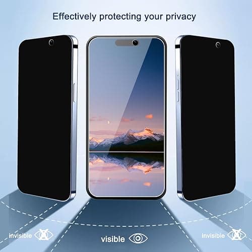 Ailun Privacy Screen Protector for iPhone 16 Plus/ 15 Plus/ 15 Pro Max 6.7 Inch 3 Pack Tempered Glass Anti Spy Private thumbnail 2