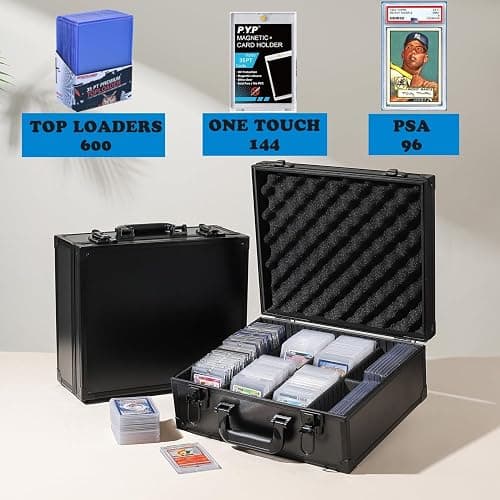 Azamou Toploaders Storage Box for 3" x 4" 35pt Rigid Cards, Trading & Sports Cards, Graded & Rating Cards, with 7 DIY Sponge Partitions (Holds 600+ Toploaders, M600-Black) thumbnail 6