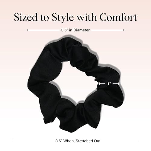 Kitsch Satin Scrunchies for Women – No Crease Hair Ties – Soft Satin Hair Scrunchies for Girls – Frizz Free, Gentle, Stylish Hair Accessories | Ideal Gifts for Women – Black, 5 pcs thumbnail 2