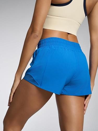 MCEDAR Women's Athletic Shorts for Gym Workout Shorts 2.5" Quick-Dry Lightweight Running Short with High Waisted Zip Pockets thumbnail 4