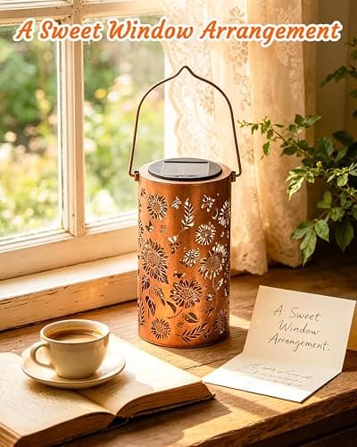 ANYTALK Birthday Gifts for Women Mom Grandma, Sunflower Solar Lanterns Outdoor Waterproof, Hanging Solar Lights for Yard, Patio, Porch, Garden Decor thumbnail 7