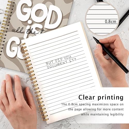 ETVISO Beige Wavy Bible Journal Notebook for Women, Inspirational Christian Gifts for Women, Prayer Bible Supplies Journal, Church Notes Notebook, Cute Preppy Hardcover Spiral Notebooks 5.5x8.3 thumbnail 4