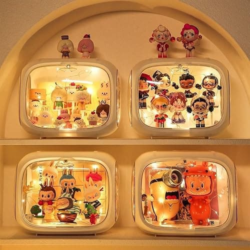 Display case for Figures with Light Adjustable Display Stand Clear Acrylic Display Box with Door Dust and Moisture Proof Suitable for Lego Collectibles Action Figures Pop Mart thumbnail 5