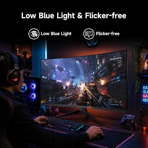 KTC 32 Inch 240Hz Curved Gaming Monitor, FHD 1500R HDR PC Monitor, H32S17F | Adaptive Sync, Ultra-Fast 1080P 1ms Monitor for Gamer, 3500:1 Contrast, HDMI 2.0 x 2, DisplayPort 1.4 & USB 2.0 thumbnail 9