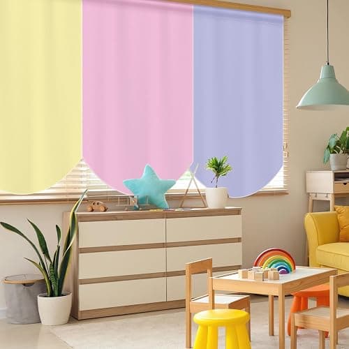 SmoothNovelty 6 Pcs School Classroom Curtains Back to Classroom Colorful Curtains for Kindergarten Daycare Primary Bedroom Playroom Room Decor(Pastel) - Pastel thumbnail 7