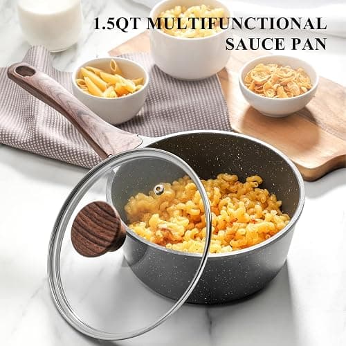 SENSARTE 1.5 Quarts Nonstick Saucepan with 8 Inch Frying Pan Skillet with Lid thumbnail 9