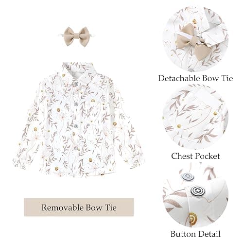 WESIDOM Toddler Boy Dress Clothes Suit Boys Formal Wedding Outfit Set 1-9Y | 6-Piece Boys Formal Suit Set: Dress Shirt, Vest, Bow Tie, Boutonniere, Suspenders Pants for Ring Bearer Easter Graduation thumbnail 2