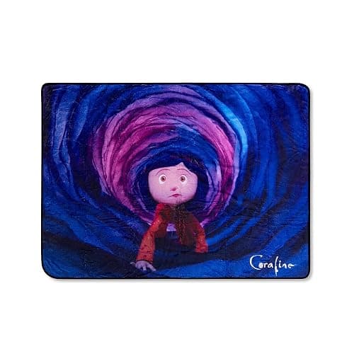 Coraline Jones Oversized Plush Throw Blanket | Cozy Sherpa Cover for Sofa, Bed | Super Soft Fleece Blanket | Official Laika Movie Collectible | 45 x 60 Inches - Image 1