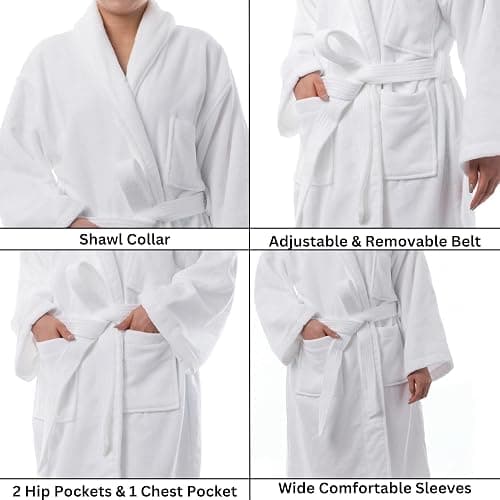 Alpine Swiss Blair Womens Cotton Terry Cloth Bathrobe Shawl Collar Velour Spa Robe thumbnail 3
