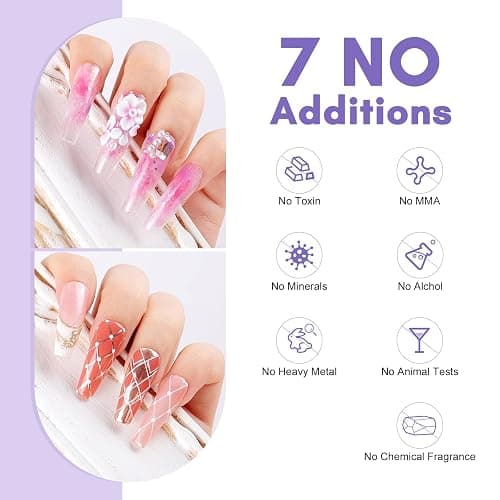 Saviland Acrylic Nail Kit - 3 Colors Acrylic Powder and Liquid Set with Acrylic Nail Brushes/Nail Drill/Top Gel/Non-Acid PH Bond/Nail Glue/Dappen Dish/Coffin Nails Tips Gel X Nail Kit for Salon DIY thumbnail 7