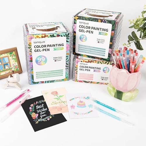 Joyask Gel Pens For Coloring, 45 Pack Colored Pens for Black Paper & White Paper, 0.6MM Fine Point Pens for Coloring, Writing, Drawing, Journaling, Note Taking, Office, Home thumbnail 7