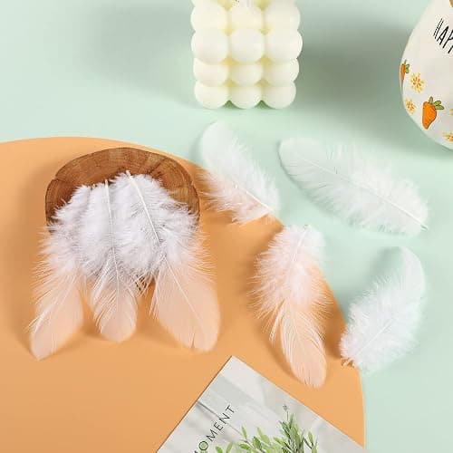 Soarer 300pcs White Feathers for Crafts - 3-5inch Feathers Bulk for Wedding Home Party, Dream Catcher Supplies and DIY Crafts(White) thumbnail 7