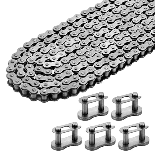 Belleone #40 Roller Chain - 10 Feet #40 Chain with 5 Connecting Links for Go Karts, Mini Bikes, Scooters, Motorcycles, Bycicles, ATV, MTV, Dirt Bike and Other Industrial Machinery - 240 Links thumbnail 2