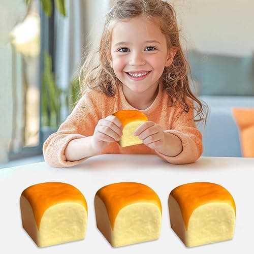 Bread Squeeze Toy, Hawaiian Bread Squeeze Toy Slow Rising Stress Relief Flavored Bread Pinch Sensory Toy Kids Adults Soft Calming Bread Fidget Toy (Pink) thumbnail 3