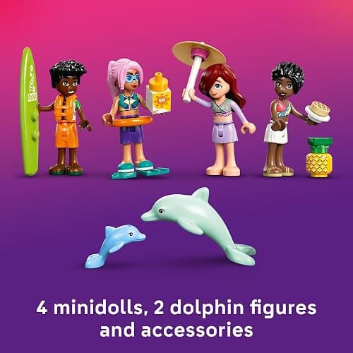 LEGO Friends Travel Boat Adventure Pretend Play Building Toy - Toy Boat Playset with Playful Dolphin Figurines and 4 Minidolls - Birthday Gift Idea for Girls and Boys, Ages 8 and Up - 42664 thumbnail 5