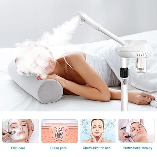Professional Facial Steamer, Face Steamer on Wheels, SPA Ozone Steamer, Standing Face Steamer for Spa, Salon and at Home Use thumbnail 6