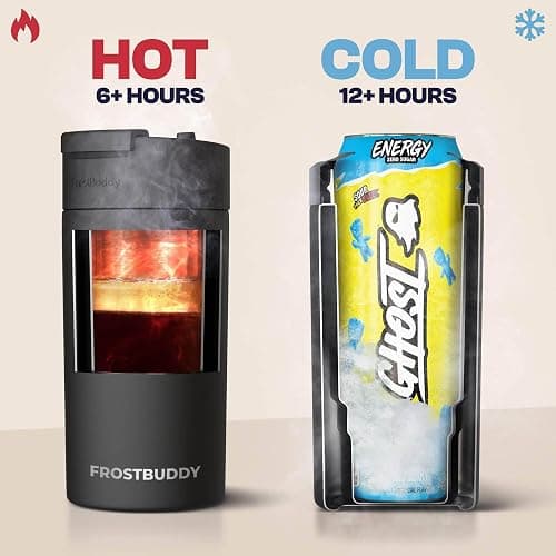 Frost Buddy Universal Can Cooler, Stainless Steel, Pink Checkered | Fits 12oz, 16oz, slim cans, tall boys, bottles | Metal beer chiller & can insulator | Sweat-proof | 24-hour cold thumbnail 6