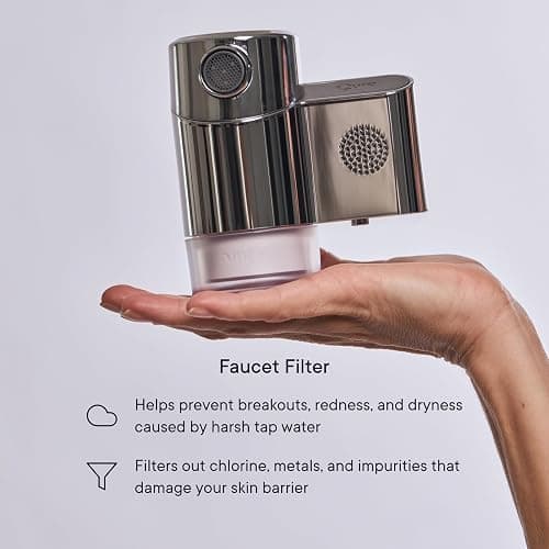 Qure Skincare Bathroom Sink Filter Water Faucet for Skin, Reduces 99% Chlorine and Heavy Metals, Skin Hydration in 4 Weeks, Reduces Build-Up, Balances pH, Softer Skin & Hair - Silver thumbnail 3