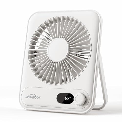 WHATOOK Small Desk Fan Personal Fans: 2000mah 10 Hours Battery Office Quiet Mini Desktop Fan Portable Rechargeable Travel Essentials - Image 1
