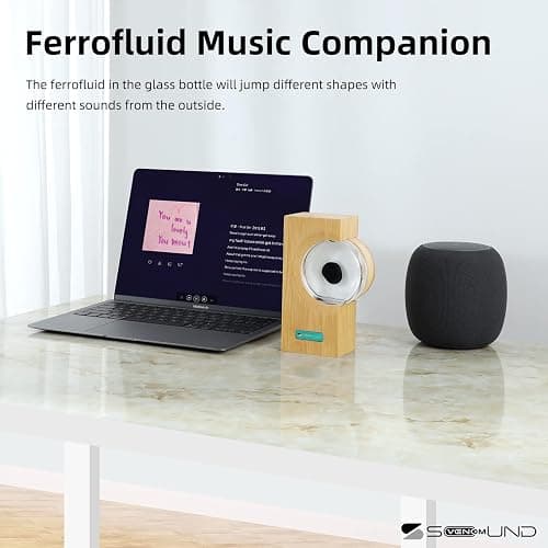 sovenomund Dancing Ferrofluid with Music Rhythm, Ferrofluid Speaker Music Mate, Symbiote in a Bottle, Ferrofluid Display Lamp, Desktop Decor, Teenager Gifts (Not A Speaker) (Does Not Make Sound) thumbnail 7