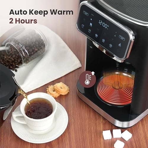 Gevi 12-Cup Programmable Coffee Maker with Touch Screen & Reusable Filter,Smart Drip Coffee Machine with Anti-Drip System, Perfect for Home,Iced Coffee thumbnail 6