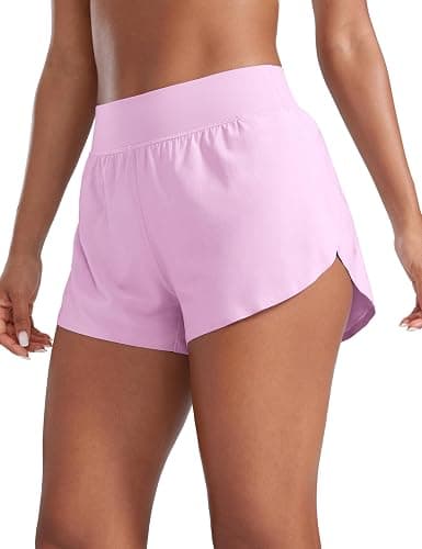CRZ YOGA High Waisted Split Running Shorts 3" | Mesh Liner, Quick Dry, Lightweight, for Women - Image 1