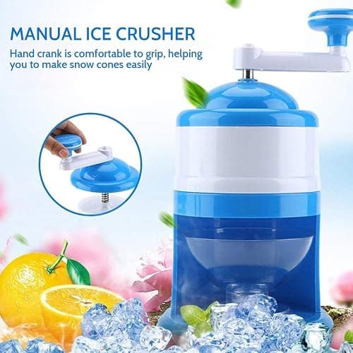 Ice Crushers, Shaved Ice Machine Manual Ice Shaver DIY Crushed Ice Maker Portable Snow Cone Machine with Hand Crank for Party Making Snowcones Ice Cream and Slushy thumbnail 6