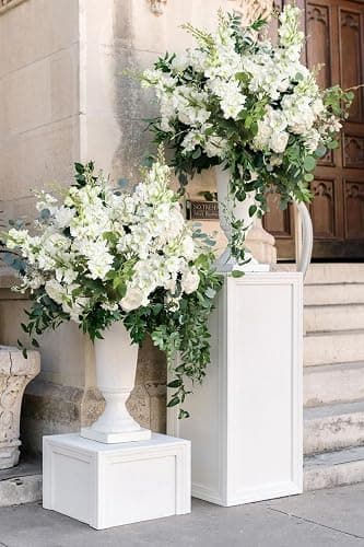 ICBOX 8PCS White Artificial Delphinium Flowers with Clematis Greenery Long Stem Flowers 29.5" Larkspur Artificial Flowers for Wedding Centerpieces Silk Flowers for Home Decor Indoor (White) thumbnail 2