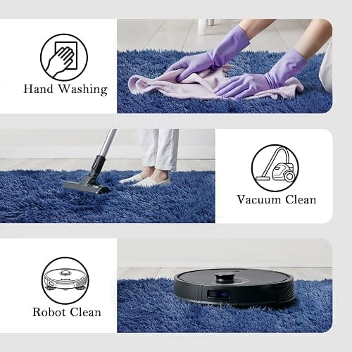 8x10 Area Rugs for Living Room Bedroom, Large Area Rug Shaggy Carpet Soft Plush Furry Bedside Rug, Rugs for Home Decor (Royal Blue, 8 x 10) thumbnail 3
