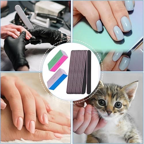 Nail File and Buffer Set, 4 Way Nail Buffers Shine Kit Professional Nail Files for Natural Nails Manicure Filer Filing Polishing Buff Nail Care Smoother Buffing Fingernail 100/120/240/600/3000 Grit thumbnail 5