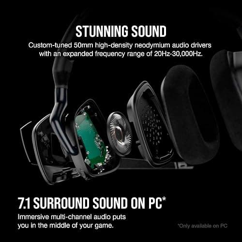 Corsair Void RGB Elite Wireless Gaming Headset – 7.1 Surround Sound – Omni-Directional Microphone – Microfiber Mesh Earpads – Up to 40ft Range – iCUE Compatible – PC, Mac, PS5, PS4 – Carbon thumbnail 3