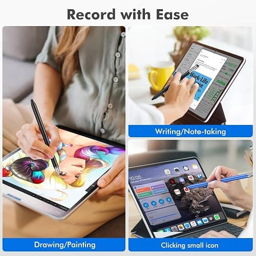 MEKO 3 in 1 Stylus Pens for Touch Screens, High Sensitivity & Precision Capacitive Stylus Pencil for Apple iPad iPhone Tablets Samsung Galaxy All Universal Touchscreen Devices (2 Pack-Black/Blue) thumbnail 6