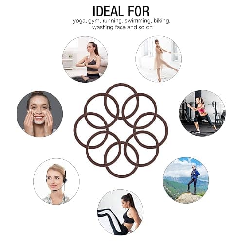 HOYOLS Ponytail Holders Hair Ties, No Metal Braided Bands Elastic Thick Tie for Women Thick Fine Curly Hair 50 Count 4mm 1/8 Inch Brown (Sparkling Amber) thumbnail 5