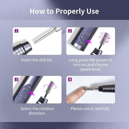 JODSONE Controllable Speed Portable Nail Drill Professional Electric 30000RPM Home Salon Polishing Manicure Nail Drill thumbnail 6