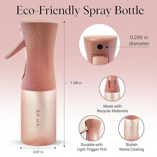 Kitsch Continuous Spray Bottle for Hair – Fine Mist Water Mister & Water Spray Bottle – Recycled Hair Spray Bottle – Spray Bottles for Cleaning, Styling, Plants & More – Terracotta, 150ml thumbnail 3