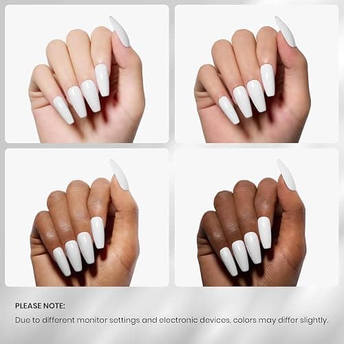 Beetles White Gel Polish Set, 2Pcs 15ml White Color Gel | Soak Off UV Light Cure for French Nail Manicure Salon DIY Gifts for Women thumbnail 4