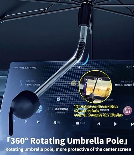 Custom-Fit for Subaru Windshield Sun Shade Umbrella, Car Sunshade Cover UV Block Car Front Window with 360°Rotation Bendable Handle, Designed for Subar-u Accessories (for Subaru Crosstrek) thumbnail 3