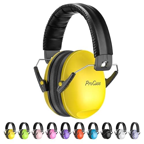 ProCase Noise Cancelling Headphones for Kids Toddler, SNR 27dB Noise Reduction Ear Muffs, Hearing Protection for Monster Jam, Concerts, Fireworks, Shooting, Air Show, Autism Sensory Needs -Yellow - Image 1